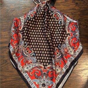 Elegant Paisley Halter Blouse - Red and Black